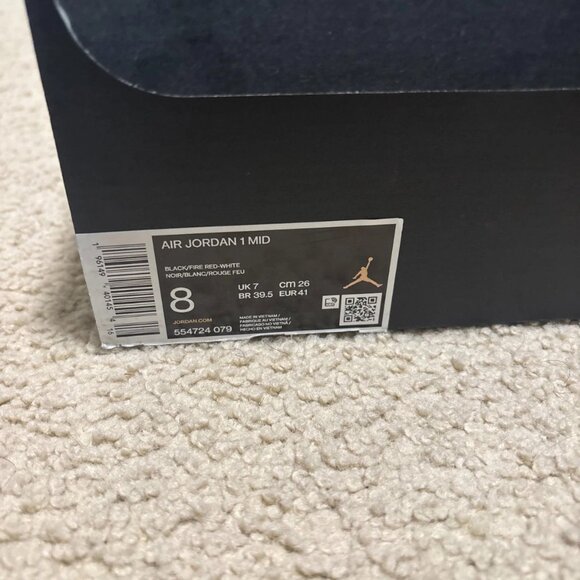 Nike Air Jordan 1 Mid Men's University Blue Black White (DQ8426-401) -- USED - Picture 5 of 5